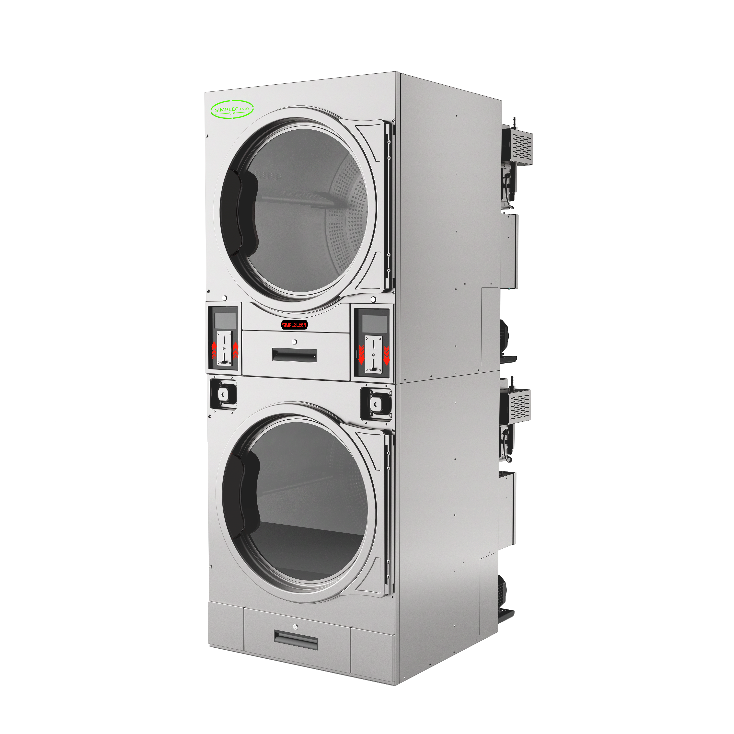 Commercial washer-dryer stack